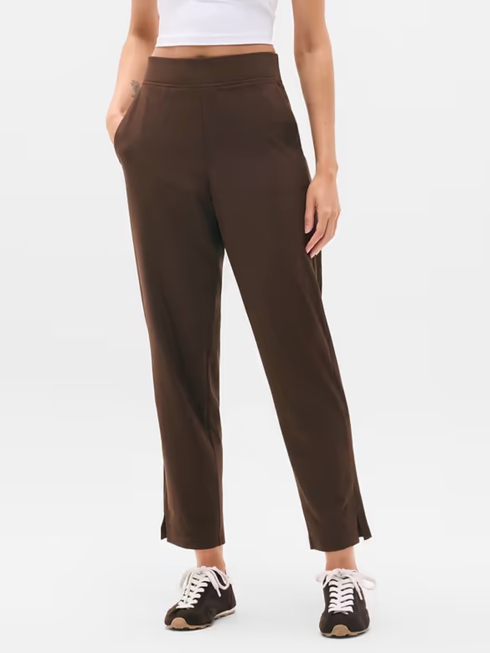 Athleta Brooklyn Mid Rise Tapered Ankle Pant (Color: Woodland)